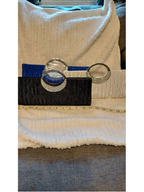Women's 3 Clutches & Wristlets One Size Black Blue White NWT